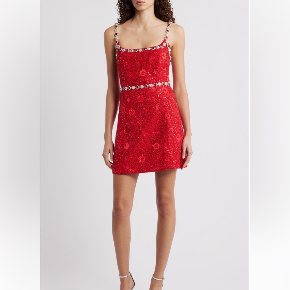 Elliatt Adeline Embellished Sequin Tweed Mini Dress